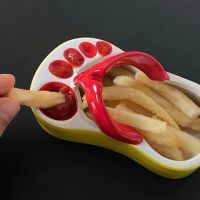 Creative Flip Flops Shape Mini French Fries Plate Bowl Fun Cute Ceramic Bowl Sauce Chips Dip Snack Cone Dish Tablewear For Shop