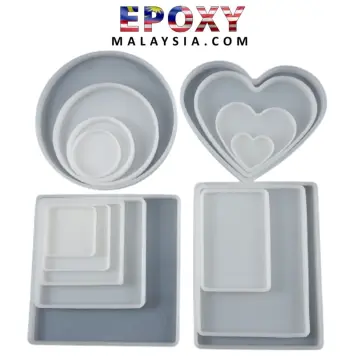 Silicone Resin Mold - Oval Heart and Square - 3 Piece