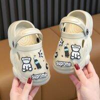 【Hot Sale】 Eva tasteless parent-child childrens sandals and slippers summer cartoon Baotou hole shoes men women large medium baby non-slip