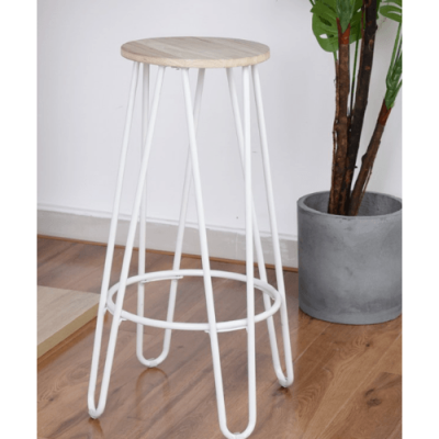 Chair bar stool size 30x30x73 cm.- Whie