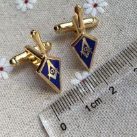 【NEW】 Gift Pop Freemason Cuff Links 1 "ฟรี Masons Trowel Cufflink Masonic พลั่วขนาดใหญ่สแควร์และเข็มทิศสำหรับบุรุษเสื้อยืดอุปกรณ์เสริม