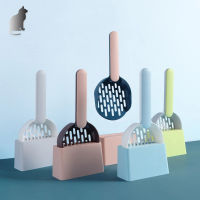 Cat Litter Scoop พลาสติก Cat Litter Shovel พร้อมฐานทำความสะอาดตัวเอง Cat Litter Shovel Kitten Toilet Clean Tools Cat Supplies