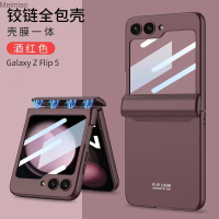 เหมาะสำหรับ ZFlip5 Samsung เคสโทรศัพท์มือถือบานพับตัวดูดแม่เหล็กหุ้มทั้งหมดด้วยฟิล์มบางเฉียบและเคสแข็งฟิล์มกันรอยความละเอียดสูง Meimiao ที่เรียบง่ายและทันสมัย