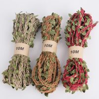 【YD】 10M Waxed Cords Crafts Rope String Wedding Twine With Leaves Wrap Sewing Macrame Materiales