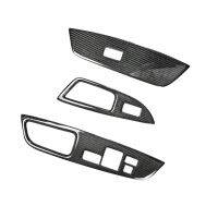 3Pcs for Hyundai Veloster 2011 2017 Carbon Fiber Window Lift Switch Button Panel Cover Trim Interior Decoration