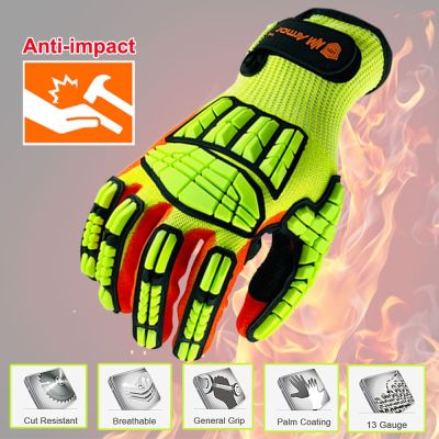 NMSafety Anti Vibration Gloves Cut Resistant with Oil-proof Nitrile Dipped