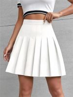 Womens High Waisted Pleated Skirt Basic Solid Versatile Casual Womens Teen Girls Mini Tennis Short School Skater Skirts