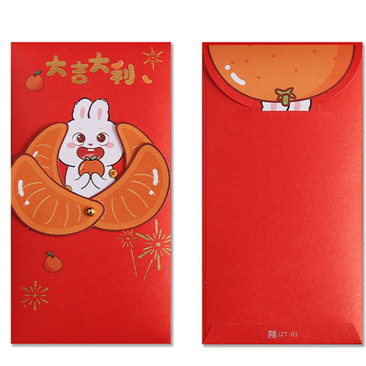 ซองจดหมายสีแดงรูปกระต่ายปี2023ของตกแต่งตรุษจีน2023ซองเปามีโชคด้านการเงินเทศกาลฤดูใบไม้ผลิสีแดง