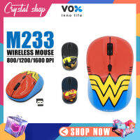 เม้าส์ไร้สาย VOX รุ่น m238 ปรับได้ 3แบบ 800/1200/1600 DPI  Mouse Wireless  ควบคุมการทำงานปุ่มปรับความเร็ว ใช้ถ่าน AAA 2