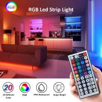 〖ItalyNest shop〗หลอดไฟแถบไฟ LED SMD 5050 RGB,โคมไฟยืดหยุ่นได้สำหรับโคมไฟ LED ตั้งโต๊ะริบบิ้นเทปแบ็คไลท์หน้าจอทีีวีพร้อมรีโมท44key