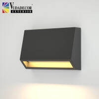 Plastic ip65 rectangle black footlight waterproof wall light for outdoor home bedroom ho outside