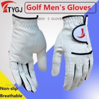 TTYGJ 1 Pcs Men Breathable Hiking Golf Gloves Mens Left Right Hand Sheepskin Sports Anti-slip Leather Mittens Sunscreen Aids