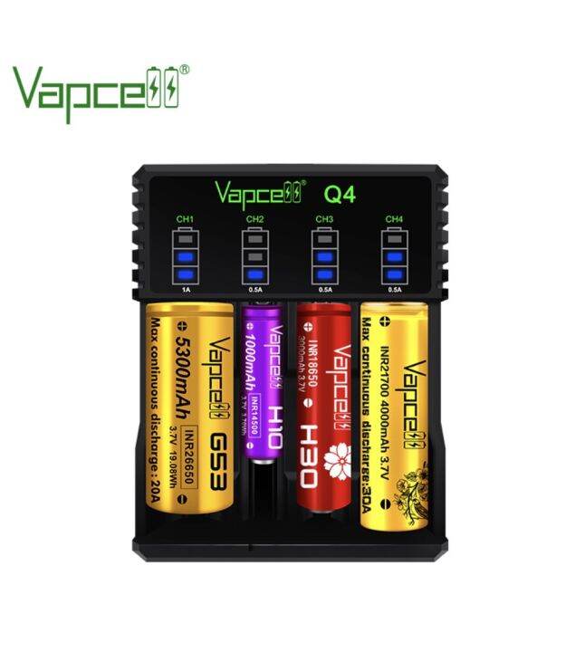 แท่นชาร์จ-vapcell-q4-ชาร์จไว-2a-สำหรับ-ถ่านชาร์จ-3-7v