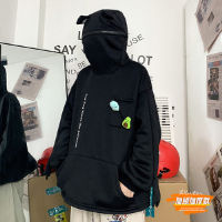 เสื้อกันหนาวผู้ชายกบ Pullover ขนแกะ Hooded คู่บวกกำมะหยี่หนาใหม่ฤดูใบไม้ร่วงฤดูหนาว2021ฉบับภาษาเกาหลีแนวโน้ม