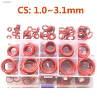 ✷ VMQ O-Ring 100-250Pcs O Rings Red Silicone VMQ Seal Sealing O-Rings Silicon Washer Rubber O-Ring Set Assortment Kit Set Box Ring