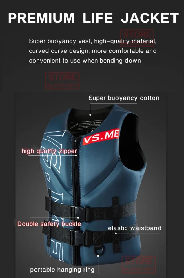 Life Jacket for Adult Super Buoyancy Neoprene Life Vest Surf Raft Kayak  Fishing Jet Ski Water Sport Swimming Rescue Life Jacket