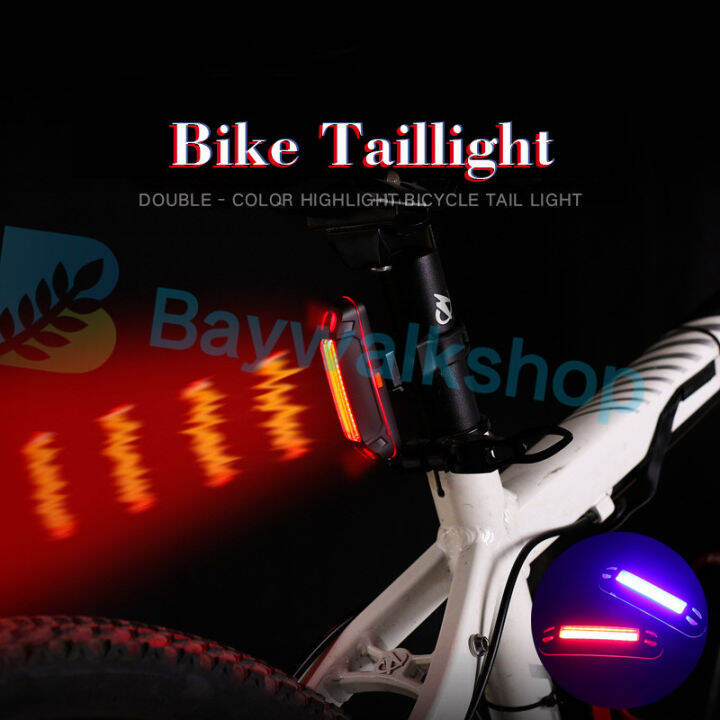 BS Portable USB Rechargeable Bike Bicycle Tail Rear Safety Warning