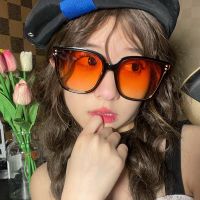 [COD] Korean version of gm net red sunglasses female high-end feeling ins sunset brown round face anti-ultraviolet personality street shooting