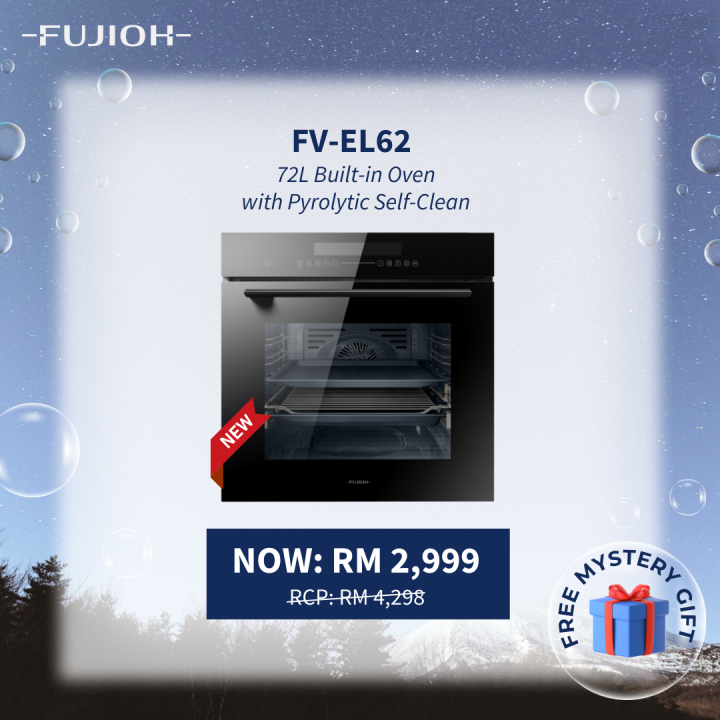 Fujioh 60cm/72L Builtin Oven with Pyrolytic SelfClean FVEL62 / NEWLY