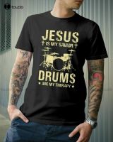 【New】 Jesus Is My Savior Drums Are My Therapy For Drummer Standard T Shirt Shirts Custom Aldult Teen Unisex Digital Printing Tee Shirt