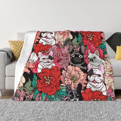 （in stock）Striped warm Flannel pet dog blanket sofa bed blanket kawai French Bulldog blanket（Can send pictures for customization）