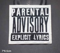 Black White Words Parental Advisory Wholesale Iron on Embroidered Cloth Clothes Patch For Clothing Girls Boys Haberdashery