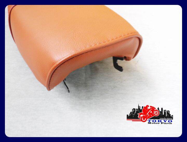 yamaha-yg5-double-seat-complete-brown-with-red-stitching-เบาะรถมอเตอร์ไซค์-สีน้ำตาล-ผ้าเรียบ-ด้ายแดง-สินค้าคุณภาพดี