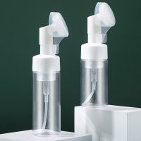 100/150/200ml Empty Froth Foaming Pump Bottle With Silicone Brush Head Plastic Face Cleaning Foam Bottles