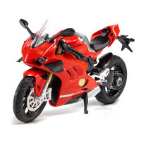 1:12 Duoati Panigale V4S รถจักรยานยนต์ของเล่นรุ่นโลหะผสมฝีมือประณีตโลหะตกแต่งสำนักงานสามารถเปิดด้วยแสง Music