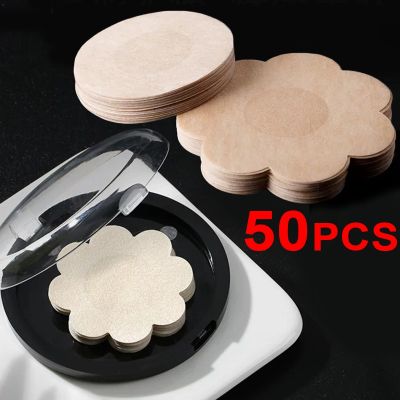50pcs Womens Invisible Nipple pasties Breast Lift Tape Overlays on Bra Stickers Chest One-off Nipple Covers Pads Accessories