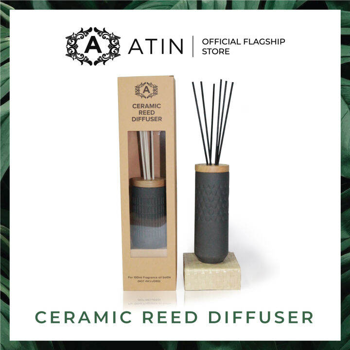 ATIN 100ml Ceramic Reed Diffuser Charcoal Grey | Lazada PH
