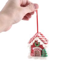 2Pcs Christmas Houses Pendant Silicone House Christmas Trees Decoration Tabletop Decor Candy House Hanging