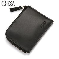 CUIKCA Unisex Women Men Zipper Wallet Semicircular Style Female Slim Leather Wallet Coin Purse ID Credit Card Holders Cases