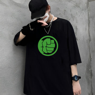 เสื้อยืดคอตตอน เสื้อยืดคุณภาพดี[S-5XL]  เสื้อยืดคอกลม พิมพ์ลาย Marvel Superhero Avengers Hulk Fist ขนาดใหญ่ สําหรับผู้ชาย