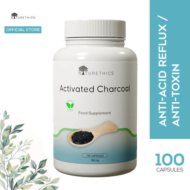 Naturethics Activated Charcoal Capsules Treat Severe Poisoning (100 pcs of Capsules) Lazada PH
