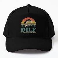 Dilf Damn I Love Fishing Retro Vintage S Baseball Cap Hat Czapka Hip Hop Sport Solid Color Women Casquette Fish Bonnet Boys