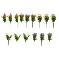 15 Bundles Outdoors Artificial Flowers Faux Plastic Greenery UV Resistant Shrubs Plants for Indoor Vase Outside Hanging