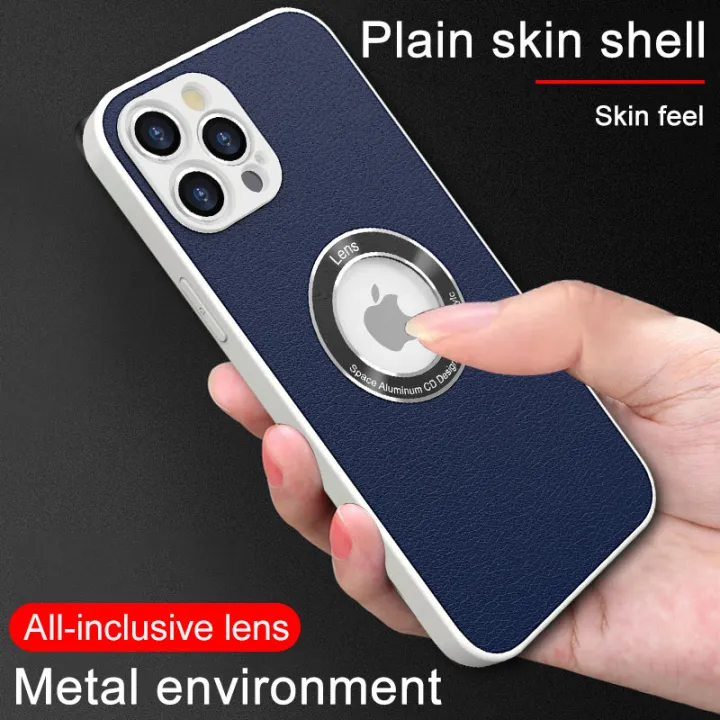 Luxury Solid Color Pu Leather With Logo Hole Phone Case For Iphone 11 Pro 12 Pro Max Xr X 7 8 Plus Se Slim Soft Back Cover Lazada Ph