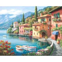 Painting By Numbers Coloring Landscape Paint Canvas Picture Oil Painting By Number Sea Hand Painted For Adults Home Decoration