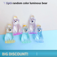 ?【Lowest price】TANG 5pcs MINI Luminous Resin Polar Bear เครื่องประดับน่ารักหมีโปร่งใสตกแต่ง