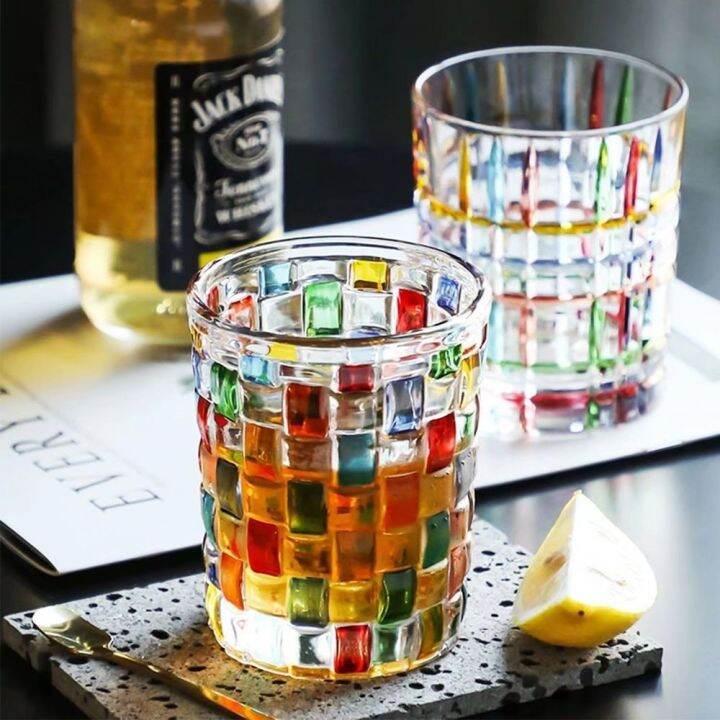 italian-hand-woven-cup-colored-glass-hand-painted-with-the-same-rainbow-water