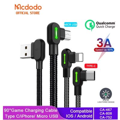Mcdodo USB Cable 3A Fast Charging Lightning / Micro Usb / Type-C For iPhone 14 13 Pro Max 12 11 Xr 8 7 6S Charging Cable Cables  Converters