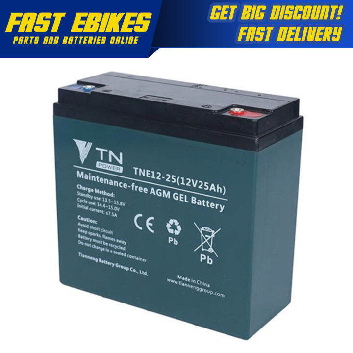 1pc 12v 25ah Ebike Battery Tianneng Brand AGM GEL Battery Deep Cycle ...