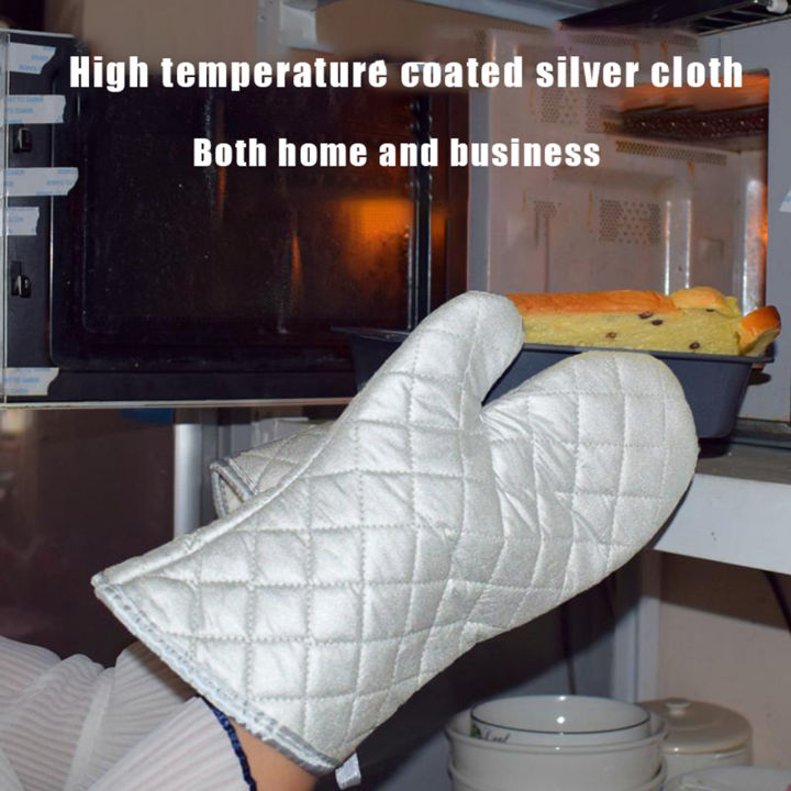 ของแท้คุณภาพสูงจับหม้อถุงมือเข้าครัวซับในผ้าคอตตอนเนื้อนุ่มสำหรับปิ้งย่างไมโครเวฟเตาอบไมโครเวฟ1คู่