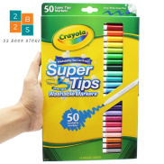 Bộ 50 cây bút lông dễ tẩy rửa Crayola Supertips, nét thanh nét đậm