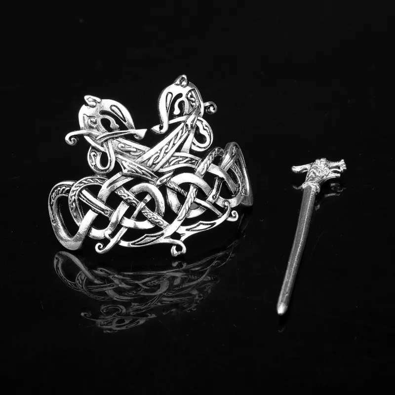 Norse Celtic Wedding Hair Accessories-Viking Antique Silver Dragon Hair  Sticks Hairpin Viking Hair Slide Hairpins Men Clips Hair Jewelry Gifts  Celtics Knot Hair Barrette for Women