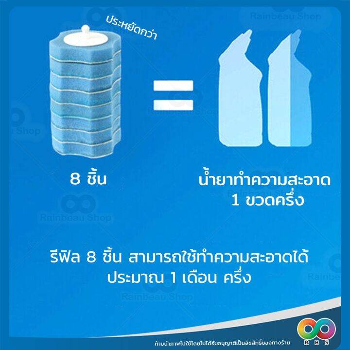 ใหม่-rainbeau-ที่ขัดห้องน้ำ-แปรงขัดชักโครก-ที่ขัดชักโครก-แบบใช้แล้วทิ้ง-toilet-brush-ที่ขัด-เปลี่ยนหัวได้-มีน้ำยาในตัว-สำหรับ-ขัดชักโครก