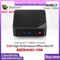 Beelink SER5สูงสุด5800ชั่วโมงคอมพิวเตอร์ขนาดเล็กชนะ11 Pro AMD DDR4 16GB RAM 500GB SSD NVME WiFi6คอมพิวเตอร์เกมเดสก์ท็อป HD 4K