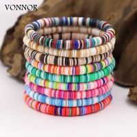 【hot】□✣  for Woman Boho Colorful Clay Beads Wrist Jewelry Multicolor Beach Female Accessories