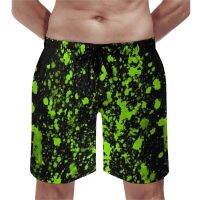 สีเขียวระบายสีคณะกรรมการสั้น Cool Neon พิมพ์ Leisure Board Shorts Run Surf Quick Dry Beach Trunks ของขวัญวันเกิด